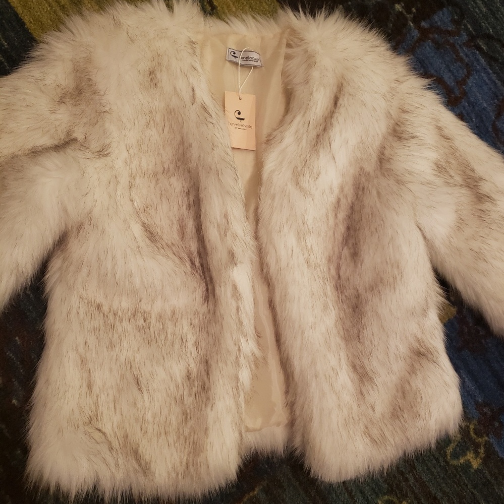 White Faux Fur Coat